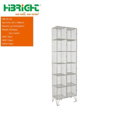 Two Lines Metal Powder Coated Steel Storage Wire Mesh Locker for Changing Room