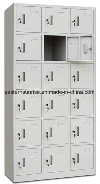 Knock Down 18 Doors Steel Clothes Hanging Sports Lockers From Factory