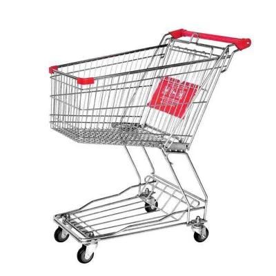 Supermarket Shopping Trolley, Convenience Store Shopping Cart, Hand Push Trolley for Shopping with 4 Wheels
