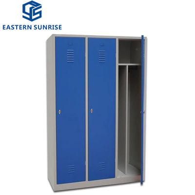 Office Powder Coated Steel Locker 3 Door Cloth Wardrobe