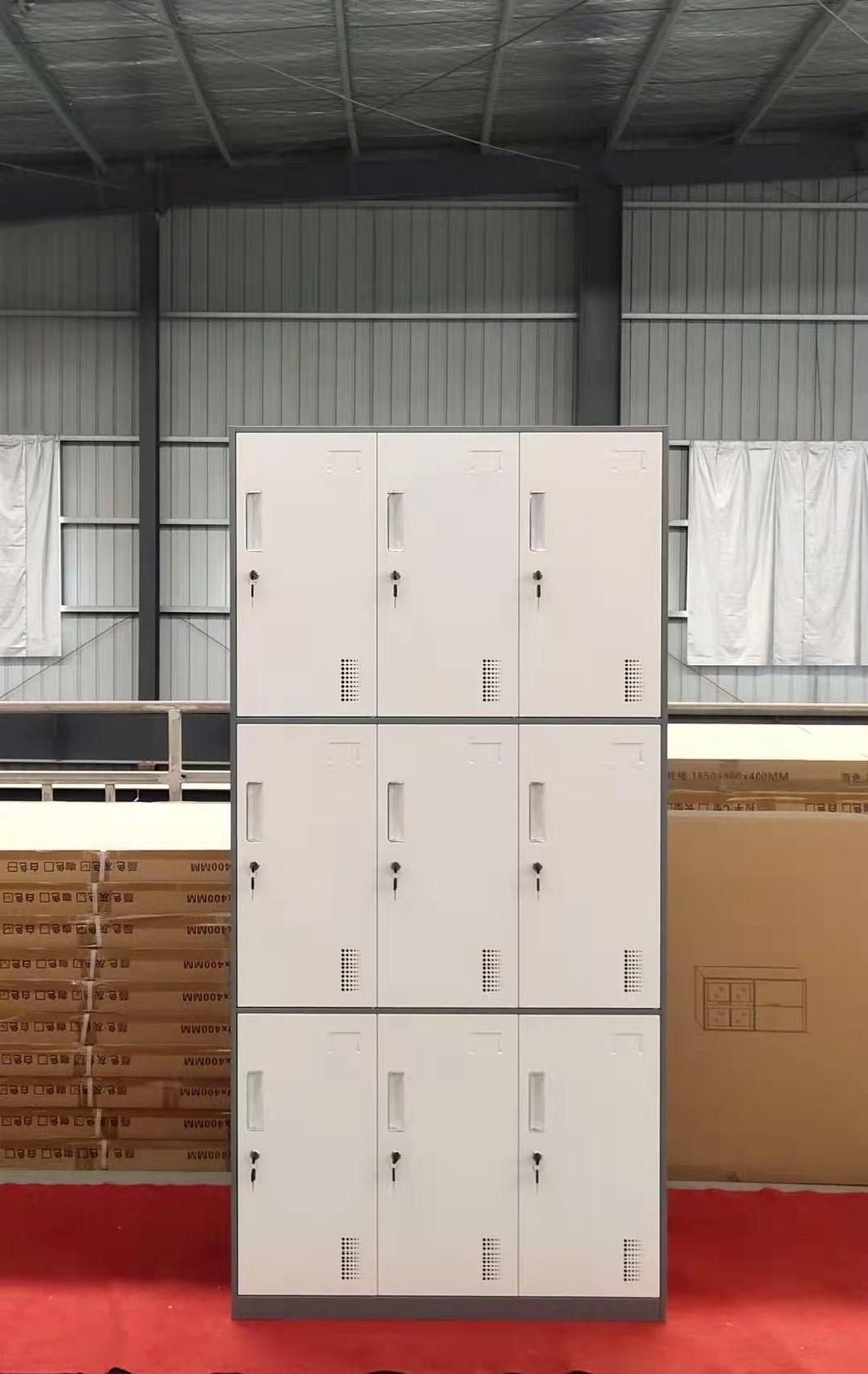 Sports Gym School 9 Doors Storage Locker Steel Cabinet Lockers Metal Closet Worker Locker