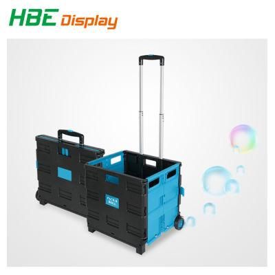 Plastic Cube Foldable Shopping Cart with Wheels