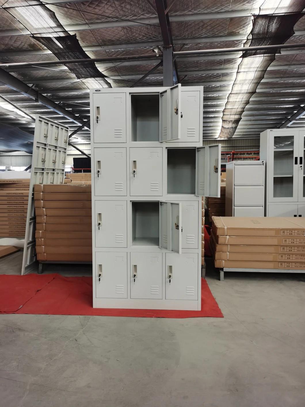 12 Door Steel Locker Cabinet Metal Lockers 12 Door Storage Staff Gym Work Locker