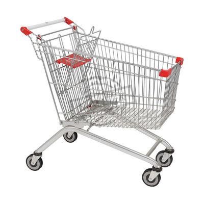 European Type Supermarket Equipment Metal Shopping Hand Trolley Cart