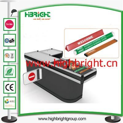 Supermarket PVC Checkout Counter Lane Divider with Advertising Paper
