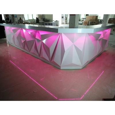 Diamond Design Luxury LED White Club Bar Counter