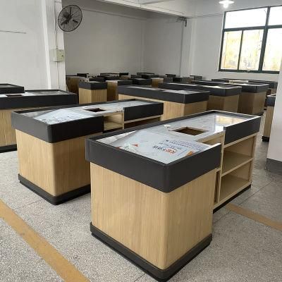 Supermarket Maple Wood POS Counter Counter