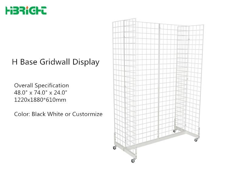 Shopping Mall Gridwall Metal Display Stand Retail Racking Units Supermarket Shelves Display Shelf