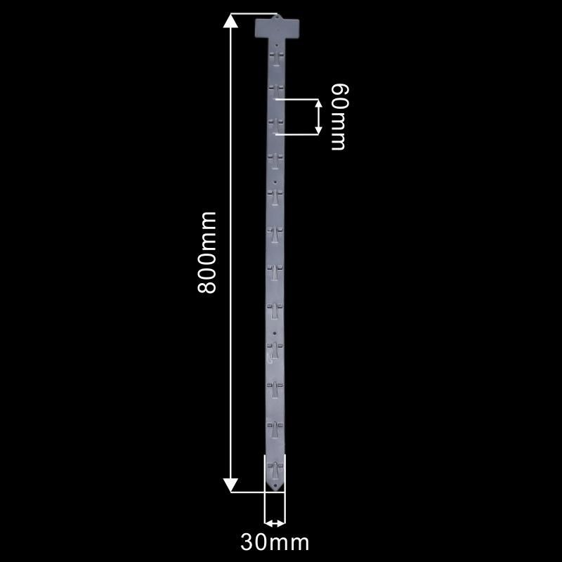 Supermarket Shelf PP Clip Strip with 12 Hooks for Snack