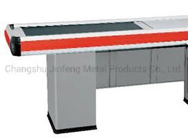Supermarket Equipment Cash Counter Table Metal Checkout Counter with Conveyor Belt