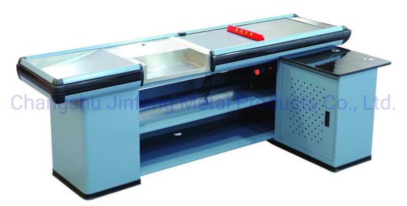 Supermarket Equipment Cashier Table Checkout Counter with Conveyor Belt