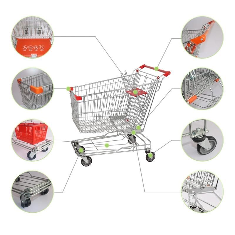 Hot Sale Wire Shopping Trolley Cart with Chair