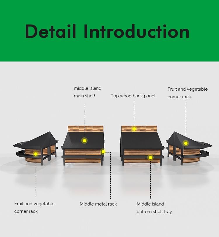 Supermarket Wood Material Storage Display Stand Shelving Rack