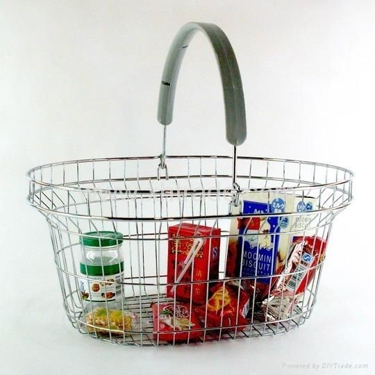 Oval Wire Mesh Shopping Basket (HBE-B-31)