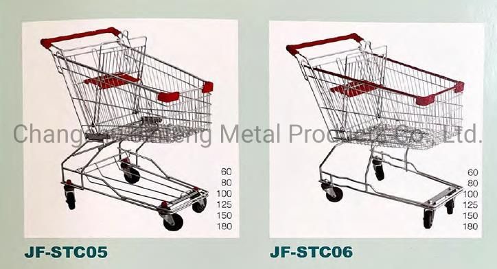 Supermarket Store Fixture Metal Shopping Carts Trolley with Wheels