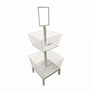 Light Duty Square Design Snack Display Metal Rack Top Logo Wire Shelf for Drinking/ Bakery