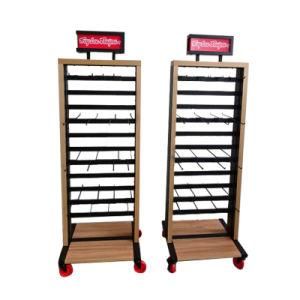 PY009-High Quality Customized Wood Metal Frame Supermarket/Fashion Store Display Shelf with Signage