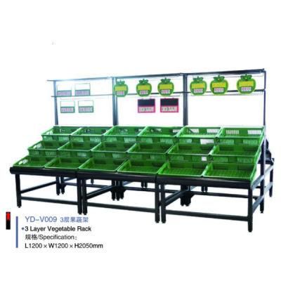 Stainless Steel Supermarket Fruit and Vegetable Display Rack
