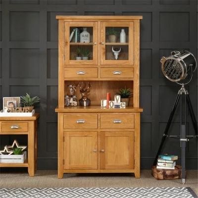 Oak 2 Door Glazed Dresser Sideboard