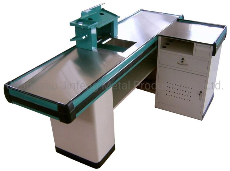 Supermarket Retail Store Fixture Cashier Checkout Counter with Keyboard Holder