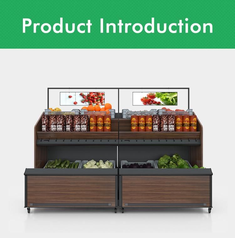 2 Tier Basket Market Shelves Fruit and Vegetable Rack for Shop