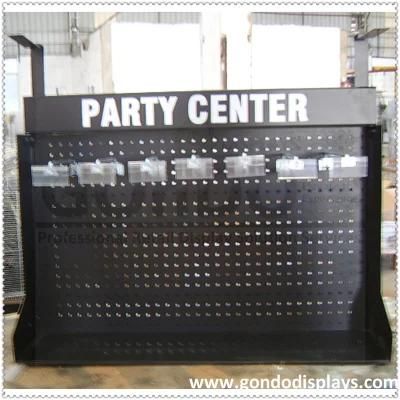Retail Store Party Center Black Cheap Metal Pegboard Rack Merchandise Display Supermarket Gondola Shelf