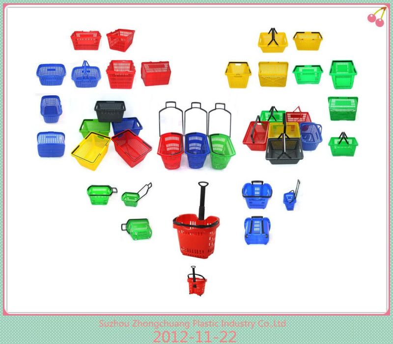New Design and Reliable Arc Plastic Shopping Basket with One Handle