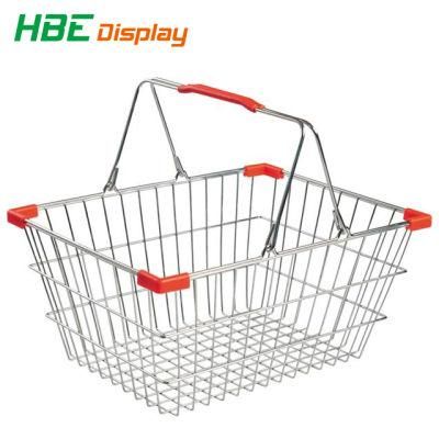 Durable Metal Supermarket Wire Shopping Basket for Boutique