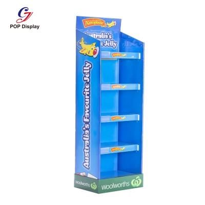 Customized 5 Tiers Merchandising Paper Retail Display Rack for Toys