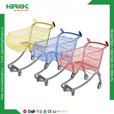 Different Styles Colorful Supermarket Shopping Trolleys with Casters