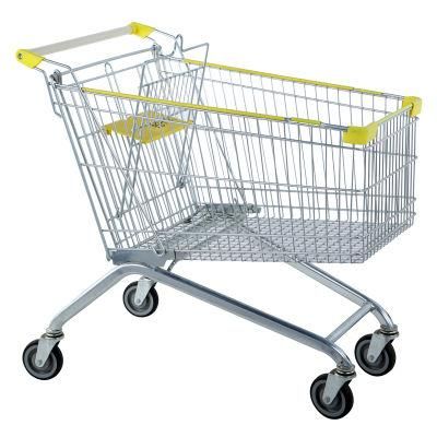 Supermarket Euro Style Shopping Trolley with Logo From Suzhou Factory