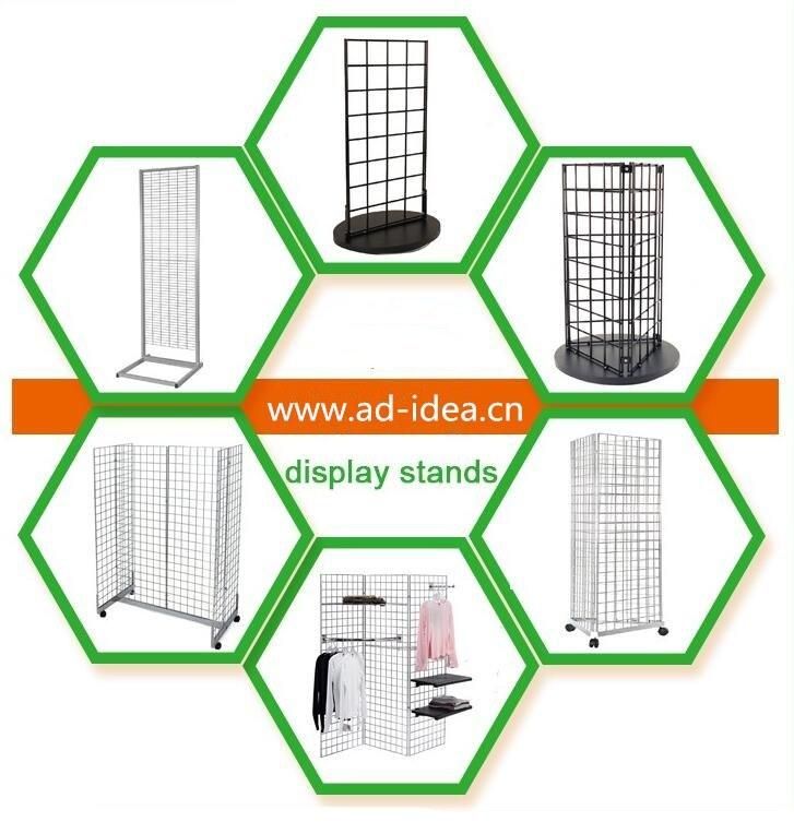 Wall Mounted Slatwall Double Metal Display Shelves/Metal Exhibition Stand