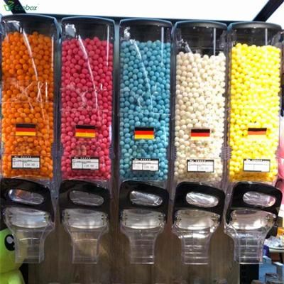 Plastic Transparent Bulk Cereal Dispenser Gravity Bin Candy Dispenser