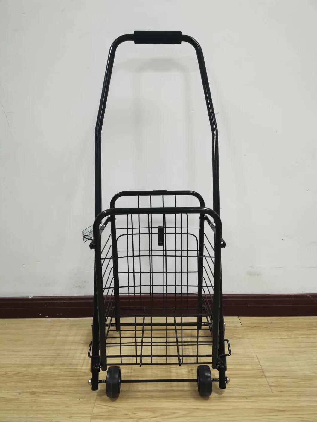 Factory Small Metal Wire Portable Folding Hand Cart for Home Use