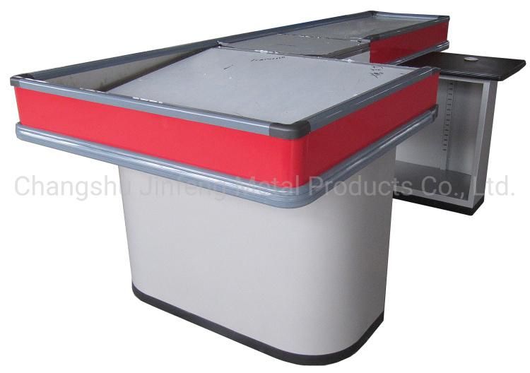 Supermarket Standard Checkout Counter Metal Cashier Table Jf-Cc-067