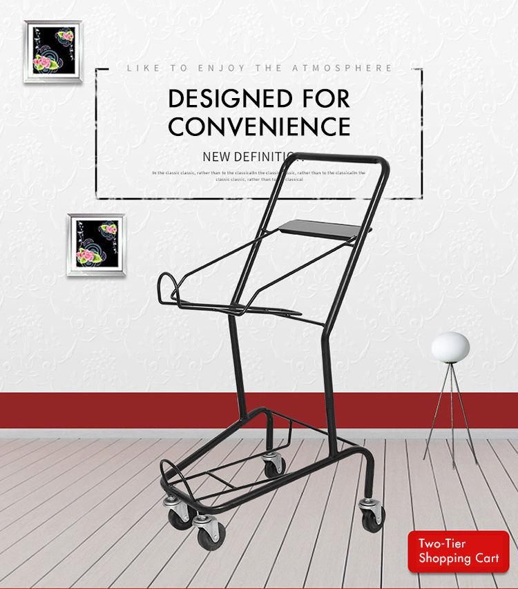 Supermarket Wire Basket Cart Convenience Carts Shopping Basket Holder Trolley