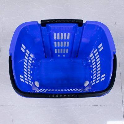 34L Environmetal PP Materials Plastic Rooling Shopping Basket with 2 Wheels