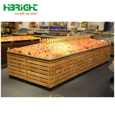 Supermarket Fruit and Vegetable Metal Wood Display Stand Shelf Rack