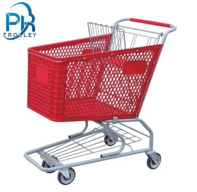Plastic Shopping Push Cart Trolley Design of Convenience