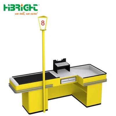 Supermarket New and Reconditioned Store Electric Checkout Cashier Table with Belt
