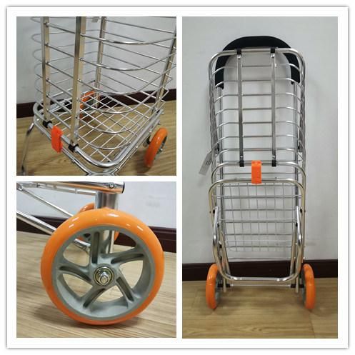 China Personal Farmers Market Folding Shopping Cart in Aluminum Alloy Material