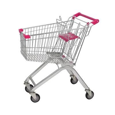 Popular Metal Steel 80L Grocery Cart with Child Seats
