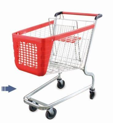 New Folding Supermarket Utility Service Plastic Shopping Trolley Cart with Wheels
