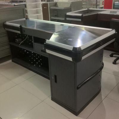 Metal Retail Cashier Checkout Counter for Supermarket