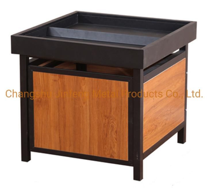 Supermarket Wooden and Metal Display Rack for Vegetable and Fruit