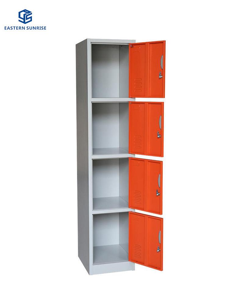 Steel Instrument File Cabinet Storage Locker Clothes Cabinet Wardrobe with 4 Door