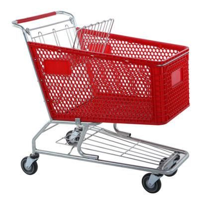 125L Plastic Shopping Cart for Supermarket and Stores