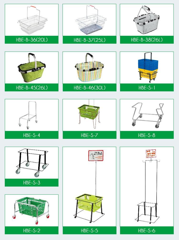Wire Mesh Oval Shopping Basket for Retail Stores
