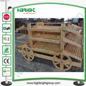 Store Supermarket Wooden Bread Display Stand Carriage