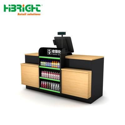 Latest Design Gondola Display Wooden Metal Cashier for Retail Shop